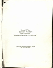 ORTEC 473A Operating And Service Manual