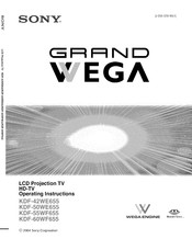 Sony GRAND WEGA KDF-60WF655 Operating Instructions Manual