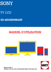 Sony BRAVIA KD-49XG9005BAEP Reference Manual