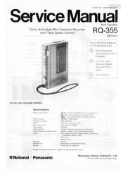Panasonic National RQ-355 Service Manual