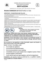 Bertazzoni X304GGVNE Installation, Service And User Instructions Manual