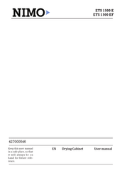 NIMO ETS 1500 E User Manual