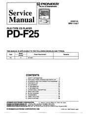 Pioneer PD-F25 Service Manual