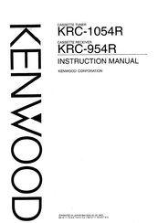 Kenwood KRC-954R Instruction Manual
