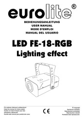 EuroLite LED FE-18-RGB Lighting effect User Manual