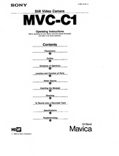 Sony Mavica MVC-C1 Operating Instructions Manual
