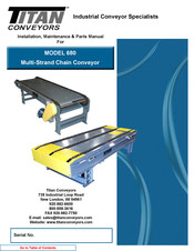 Titan 680 Installation, Maintenance & Parts Manual