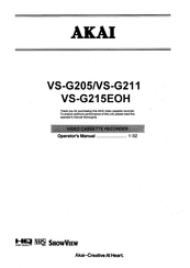 Akai VS-G215EOH Operator's Manual