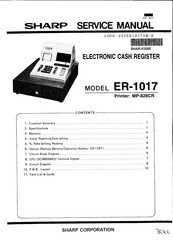 Sharp ER-1017 Service Manual