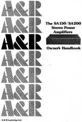 A&R Power Amplifier SA150 Owner's Handbook Manual