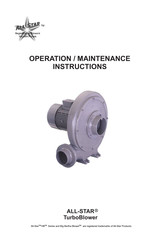 All-Star Products ALL-STAR TurboBlower TB5-3 Operation & Maintenance Instructions Manual