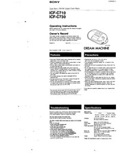 Sony ICF-C730 Operating Instructions