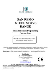 Heat Design SR 5 SW Installation And Operating Instructions Manual