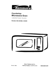 Kenmore 565.60389 Use & Care Manual