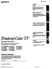 Sony Trinitron KV-20TR23 Operating Instructions Manual