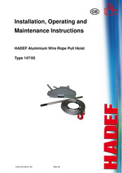 HADEF 147/05 Installation, Operating And Maintenance Instruction