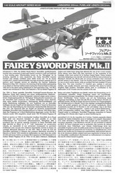 Tamiya FAIREY SWORDFISH Mk.II Manual