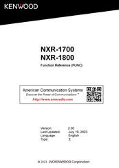 Kenwood NXR-1800E2 Function Reference