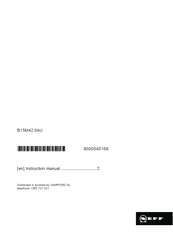 NEFF B15M42 0AU Series Instruction Manual