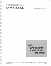 Tektronix 1401 Instruction Manual