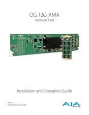 AJA OG-12G-AMA Installation And Operation Manual