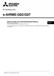 Mitsubishi Electric s-AIRME-G02 Instructions For Installation, Use And Maintenance Manual