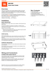JBL DA1650 Quick Start Manual