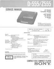 Sony Discman D-Z555 Service Manual