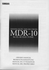 Yamaha MDR-10 Owner's Manual