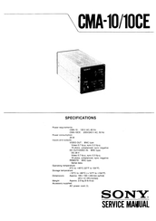 Sony CMA-10 Service Manual