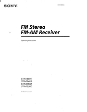Sony STR-D350Z - Fm-am Receiver Operating Instructions Manual