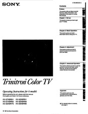 Sony Trinittron KV-27XBR51 Operating Instructions Manual
