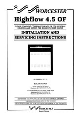 Worcester Highflow 4.5 OF Installation And Servicing Instruction
