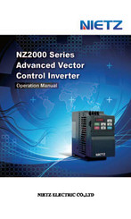 Nietz NZ2400-110GI132P Operation Manual
