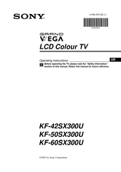 Sony KF-42SX300U Operating Instructions Manual