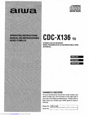 Aiwa CDC-X136 Operating Instructions Manual