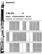 Siemens 7 SK 88 A Series Installation And Maintenance Instructions Manual