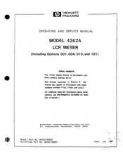 Hp 4262A Operating And Service Manual