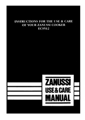 Zanussi EC9512 Instructions For The Use & Care