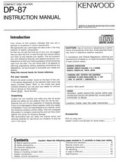 Kenwood DP-87 Instruction Manual
