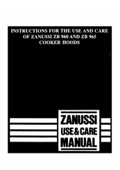 Zanussi ZB 960 Instructions For The Use And Care