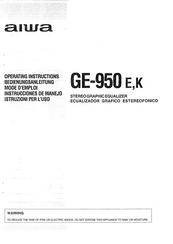 Aiwa GE-950 E Operating Instructions Manual