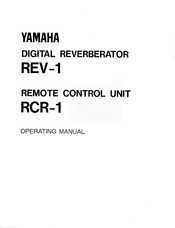 Yamaha RCR-1 Operating Manual