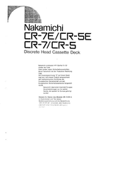 Nakamichi CR-7E Manual