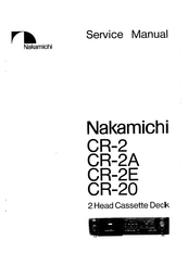 Nakamichi CR-20 Service Manual