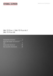 STIEBEL ELTRON SNU 10 Plus Manual