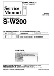 Pioneer S-W200 Service Manual