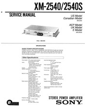 Sony XM-2540S Service Manual