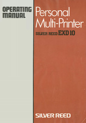 Silver Reed EXD10 Operating Manual