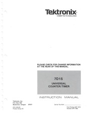 Tektronix 7D15 Instruction Manual